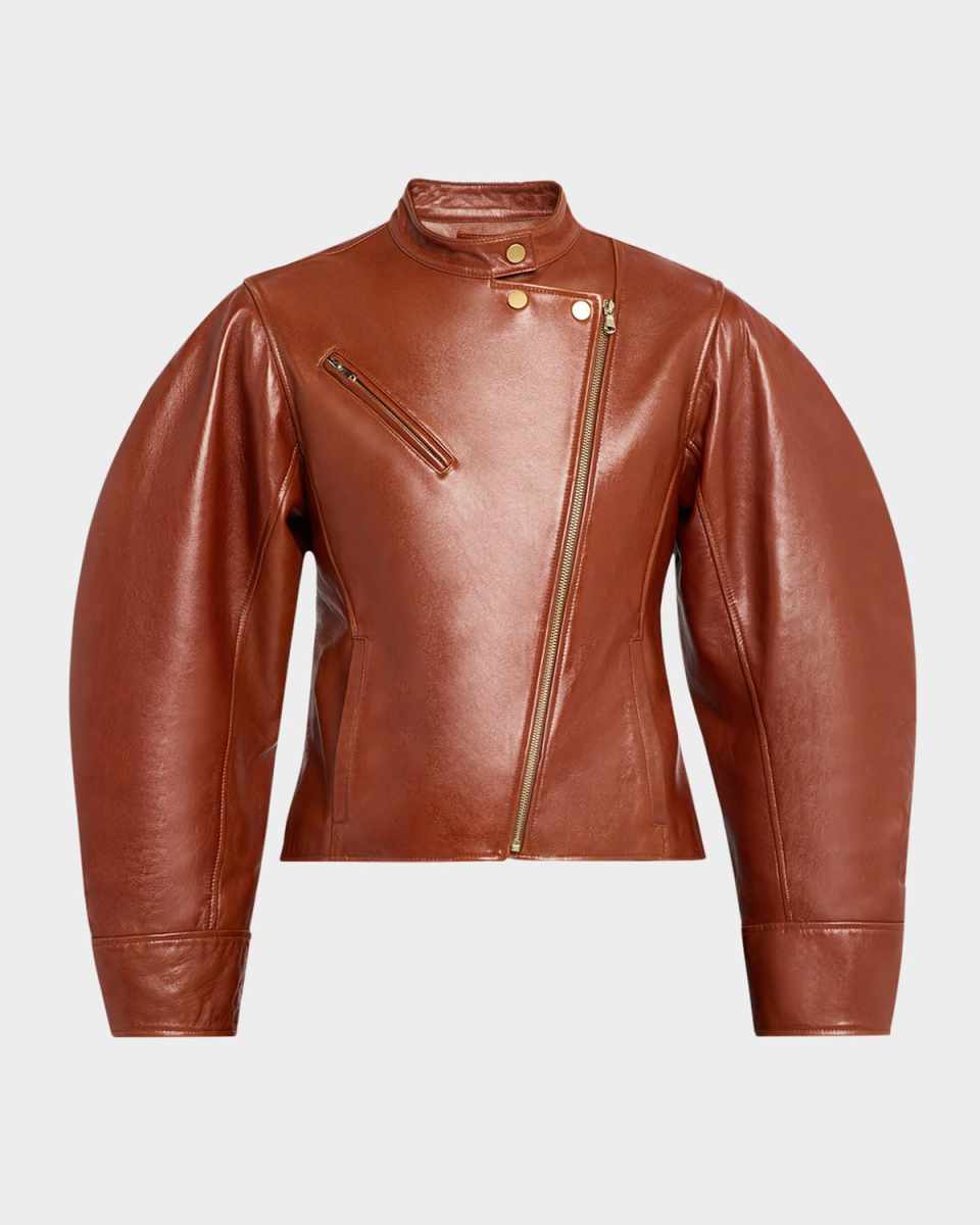 Ilaria Cropped Leather Jacket